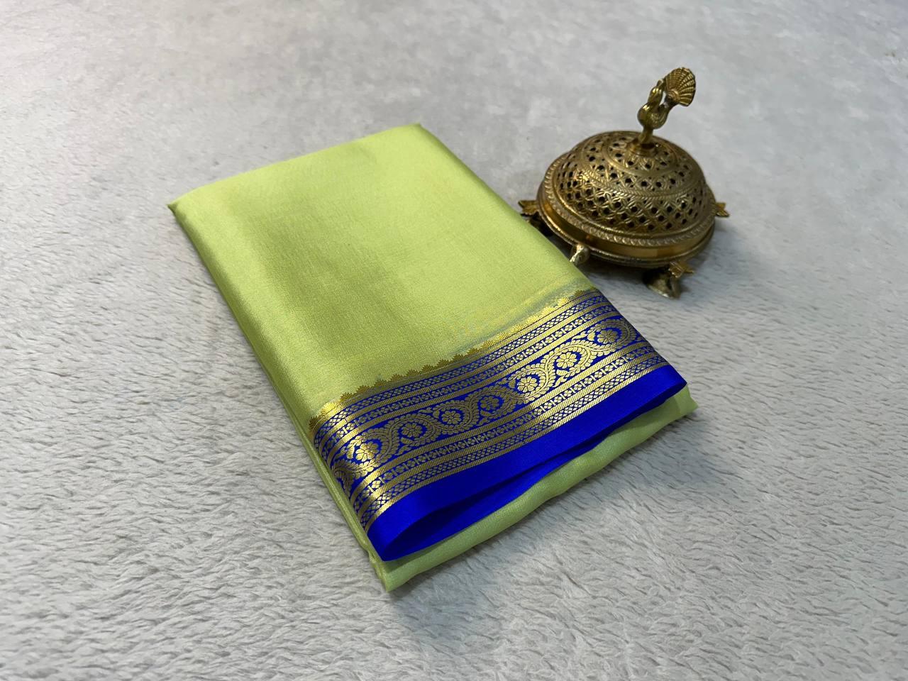 Timeless Elegance: Mysore Silk by Icultuers with Luxurious Zari Borders