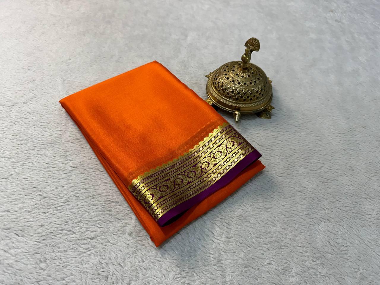 Royal Sophistication: Pure Mysore Silk by Icultuer in Vibrant Contrasts