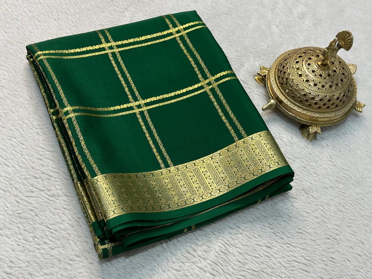 Classic Traditional by Icultuers: Exquisite Solid Hues with Grand Checks, Borders, and Pallus