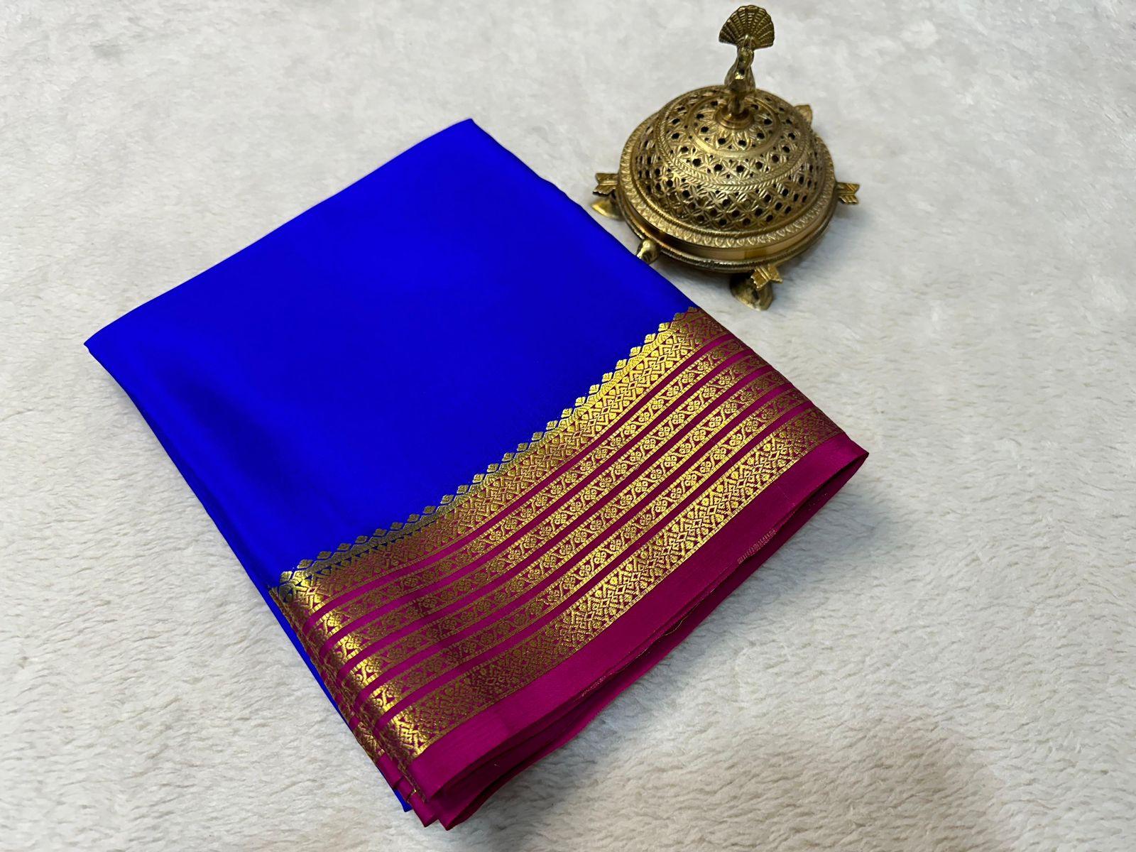 Unmatched Elegance: Mysore Silk by Icultuer with Intricate Contrast Details