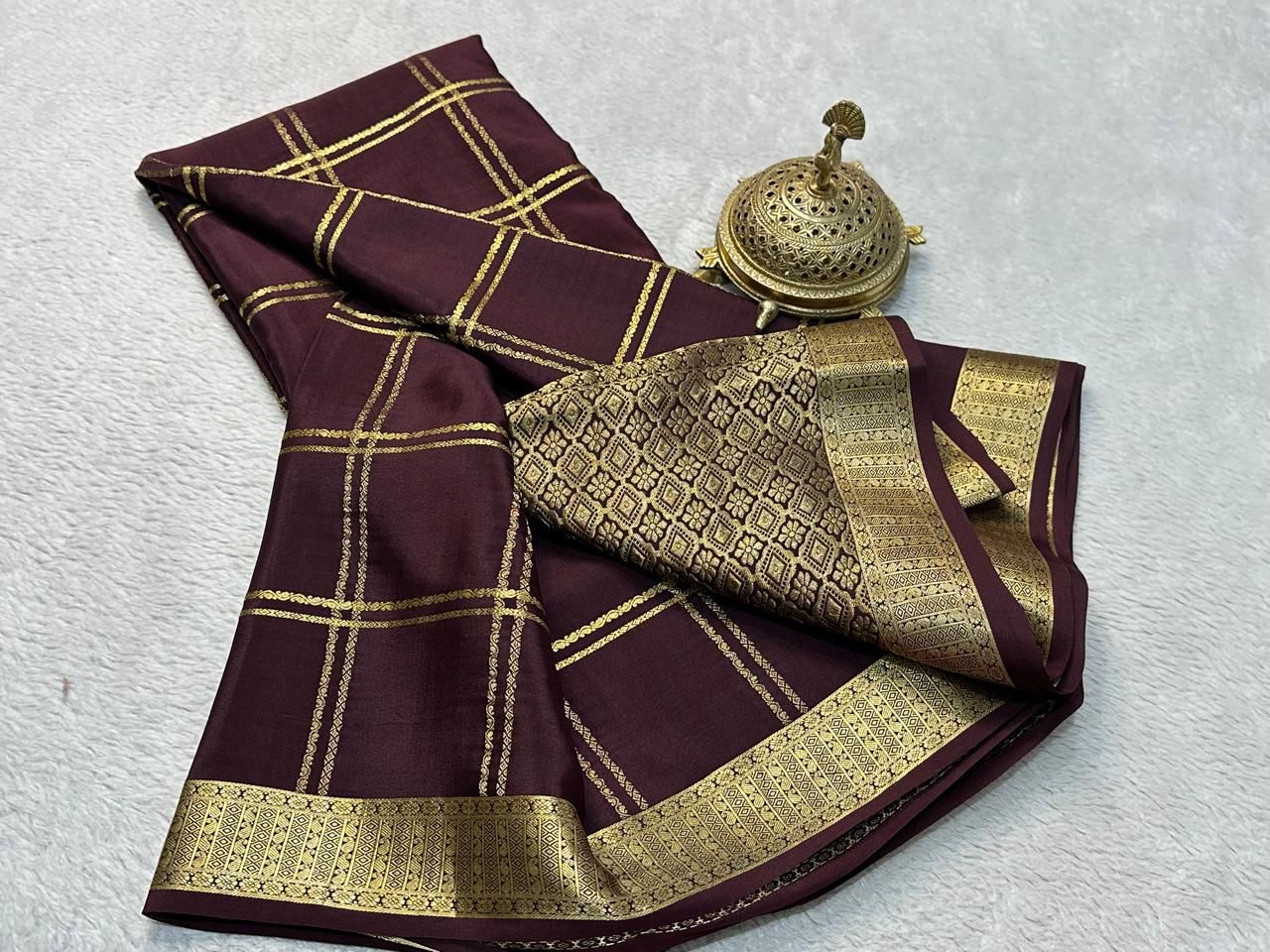 Classic Traditional by Icultuers: Exquisite Solid Hues with Grand Checks, Borders, and Pallus