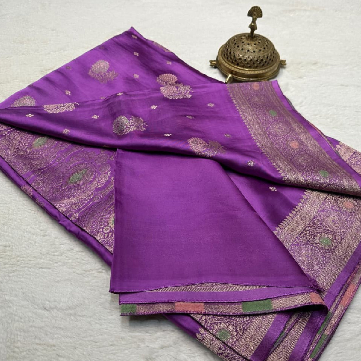 Radiant Lavender Magenta Kanchipuram Soft Silk by Icultuer