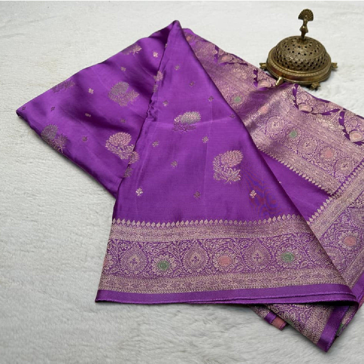 Radiant Lavender Magenta Kanchipuram Soft Silk by Icultuer
