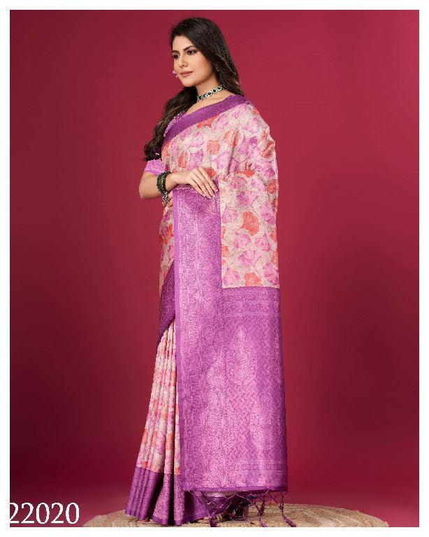 Art Meets Elegance: Digital Prints on Soft Silk in Purple