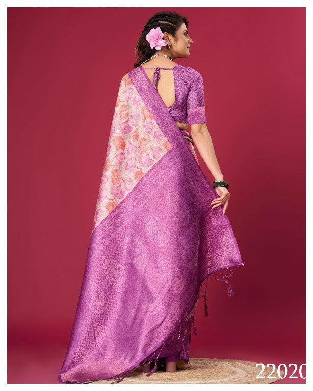 Art Meets Elegance: Digital Prints on Soft Silk in Purple