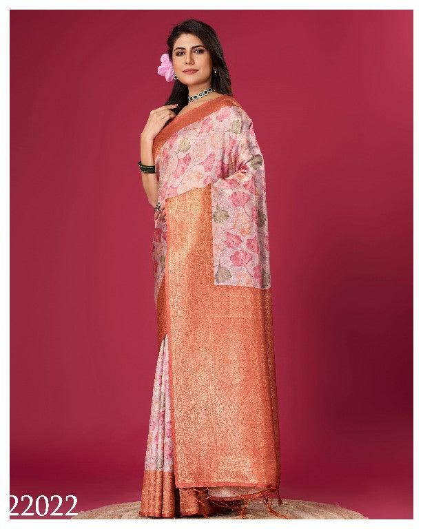 Art Meets Elegance: Digital Prints on Soft Silk in Orange