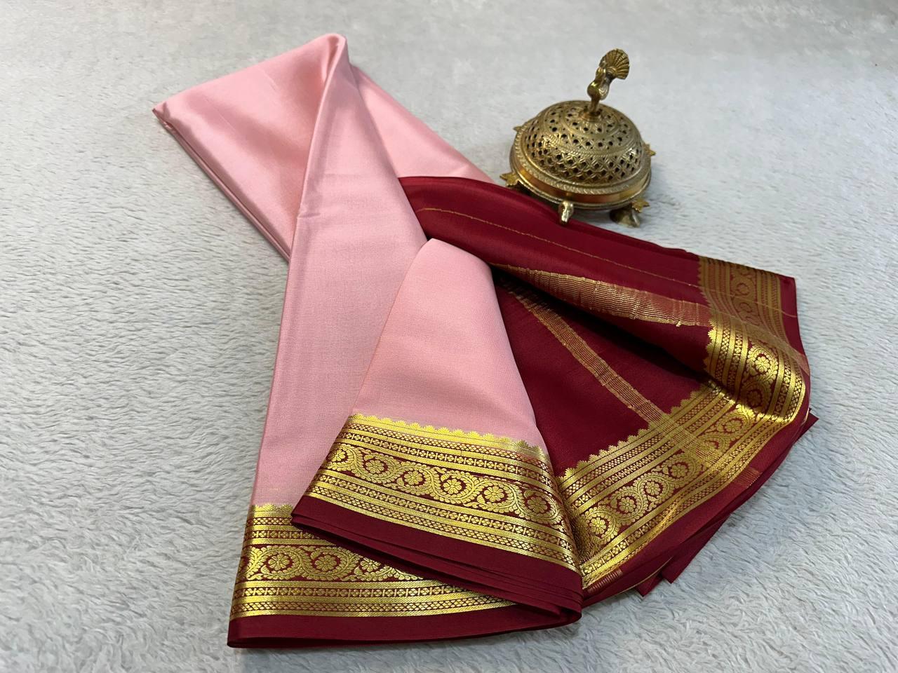 Elegance Woven in Silk: Pure Mysore by Icultuer with Bold Borders