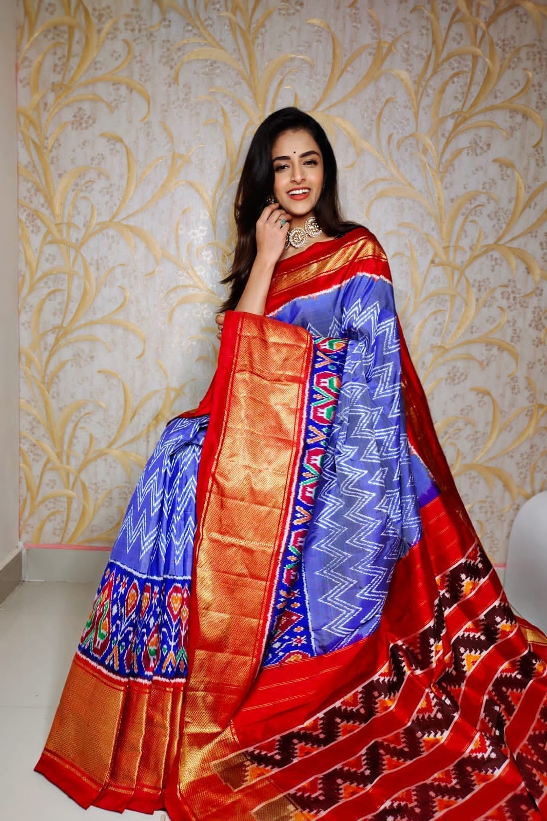 Blue Colour Handloom Soft Silk by Icultuer