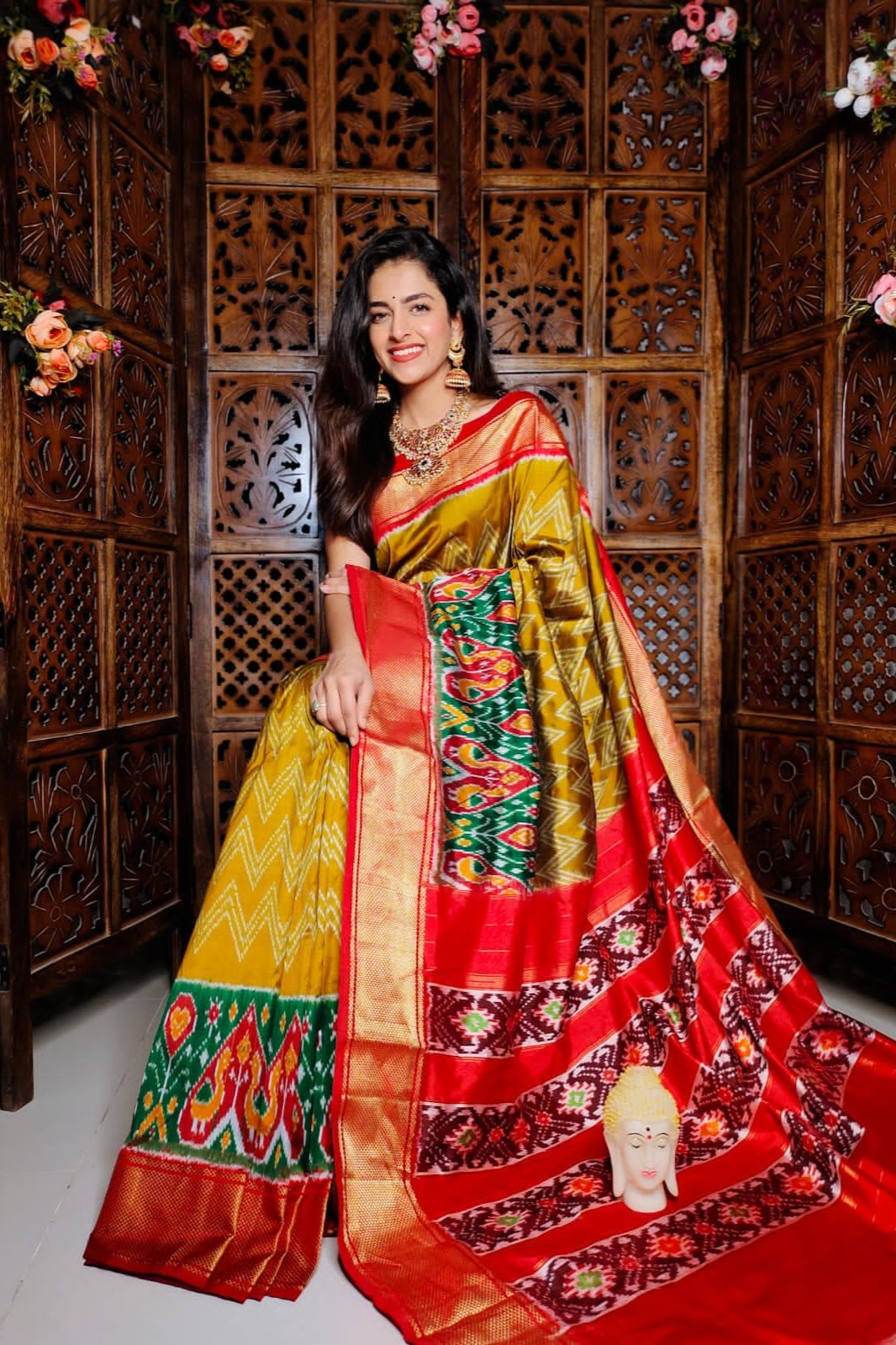 Mehndi Handloom Soft Silk by Icultuer