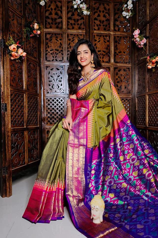 Mehandi Colour Handloom Soft Silk by Icultuer
