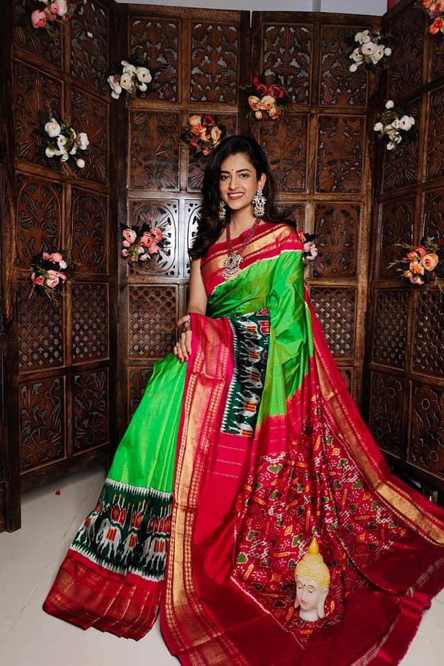Green Handloom Soft Silk Printed by Icultuer