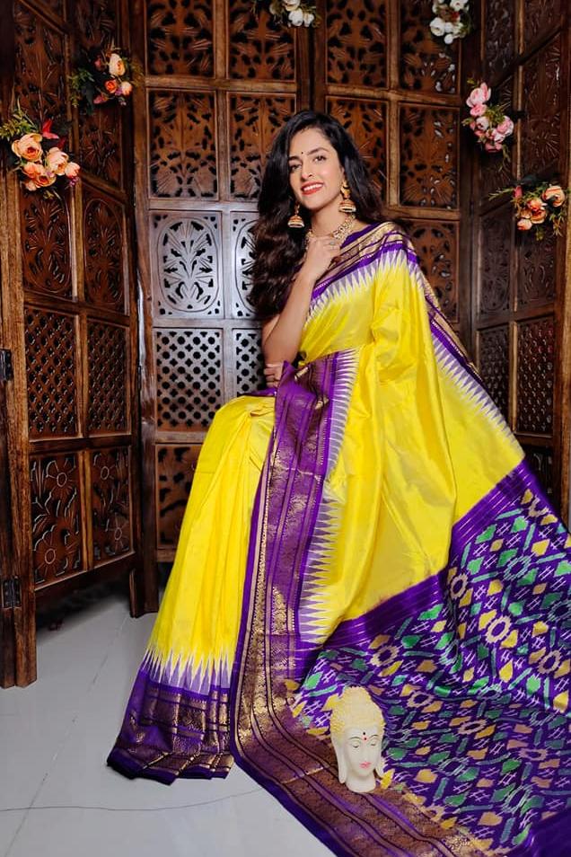 Yellow Handloom Soft Silk by Icultuer