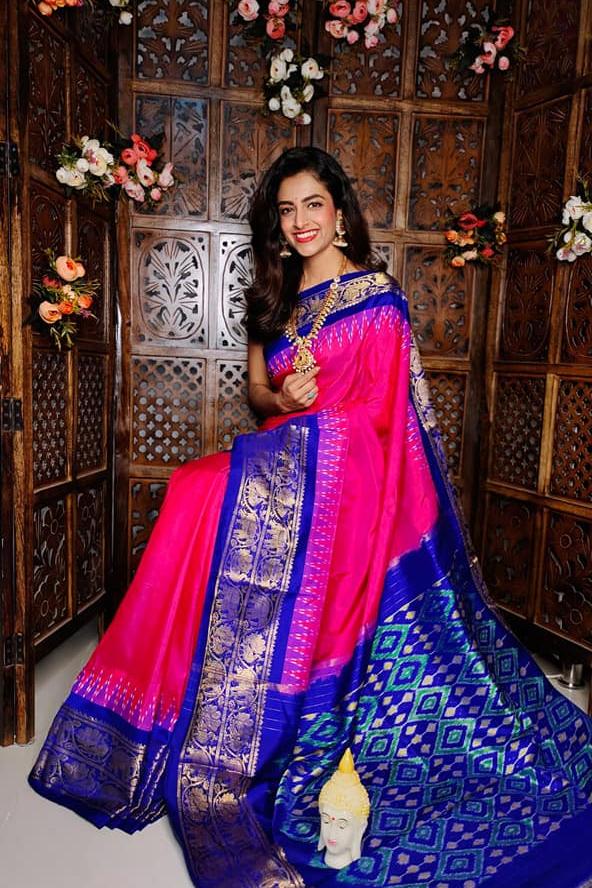 Pink Handloom Soft Silk Printed by Icultuer