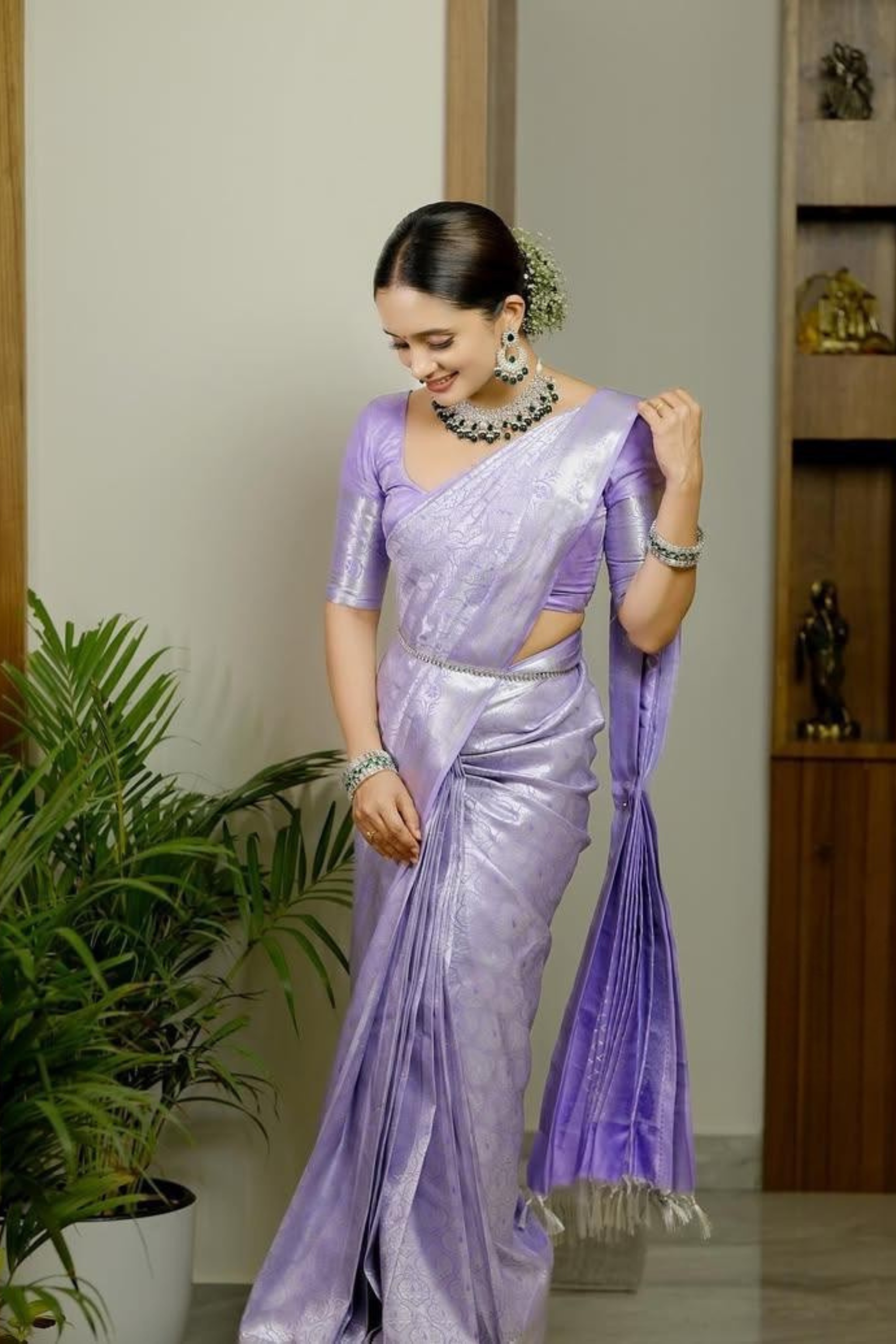 icultural Soft Silk Saree with Silver Zari Weaving