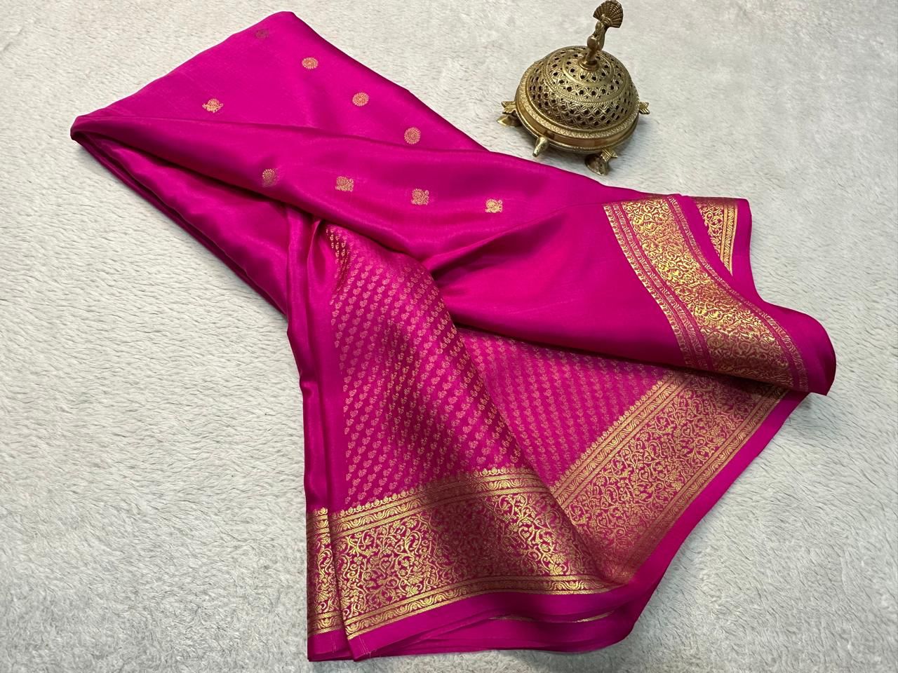 Statement Bridal Brocade Silk by Icultuer – Vibrant Patterns, Magnificent Pallu