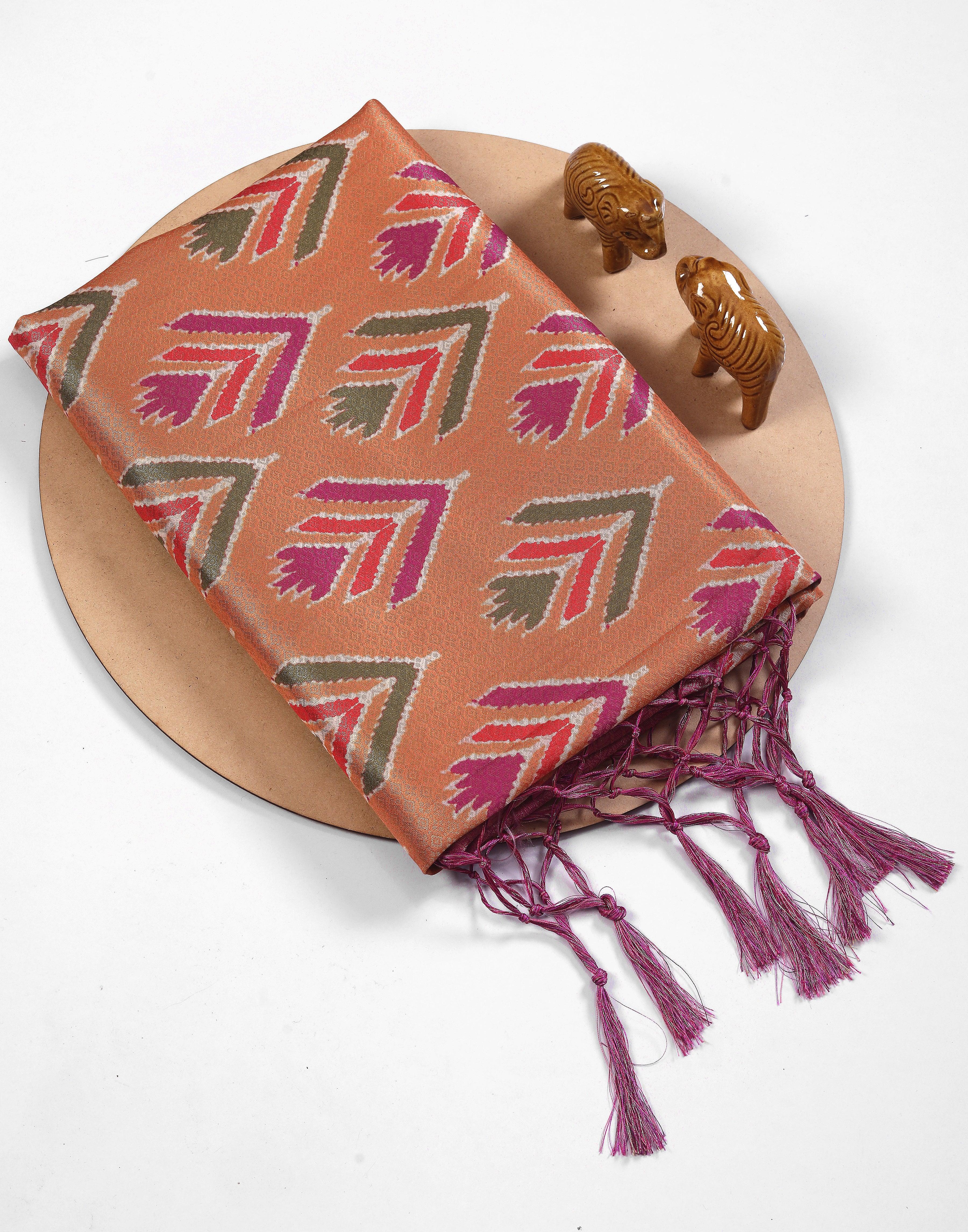 Digital soft silk printed saree in Wine