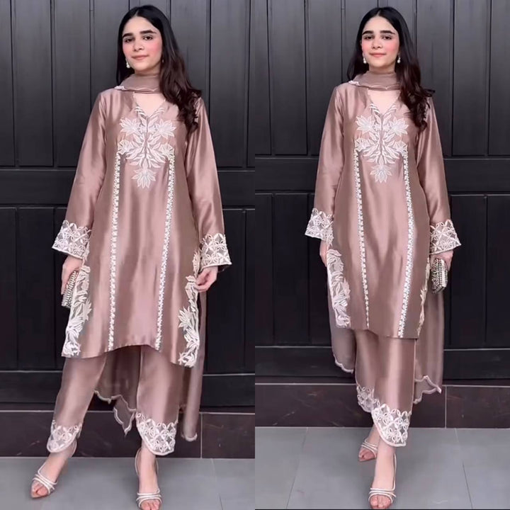 Soft Silk Salwar Suit with Designer Top & Dupatta