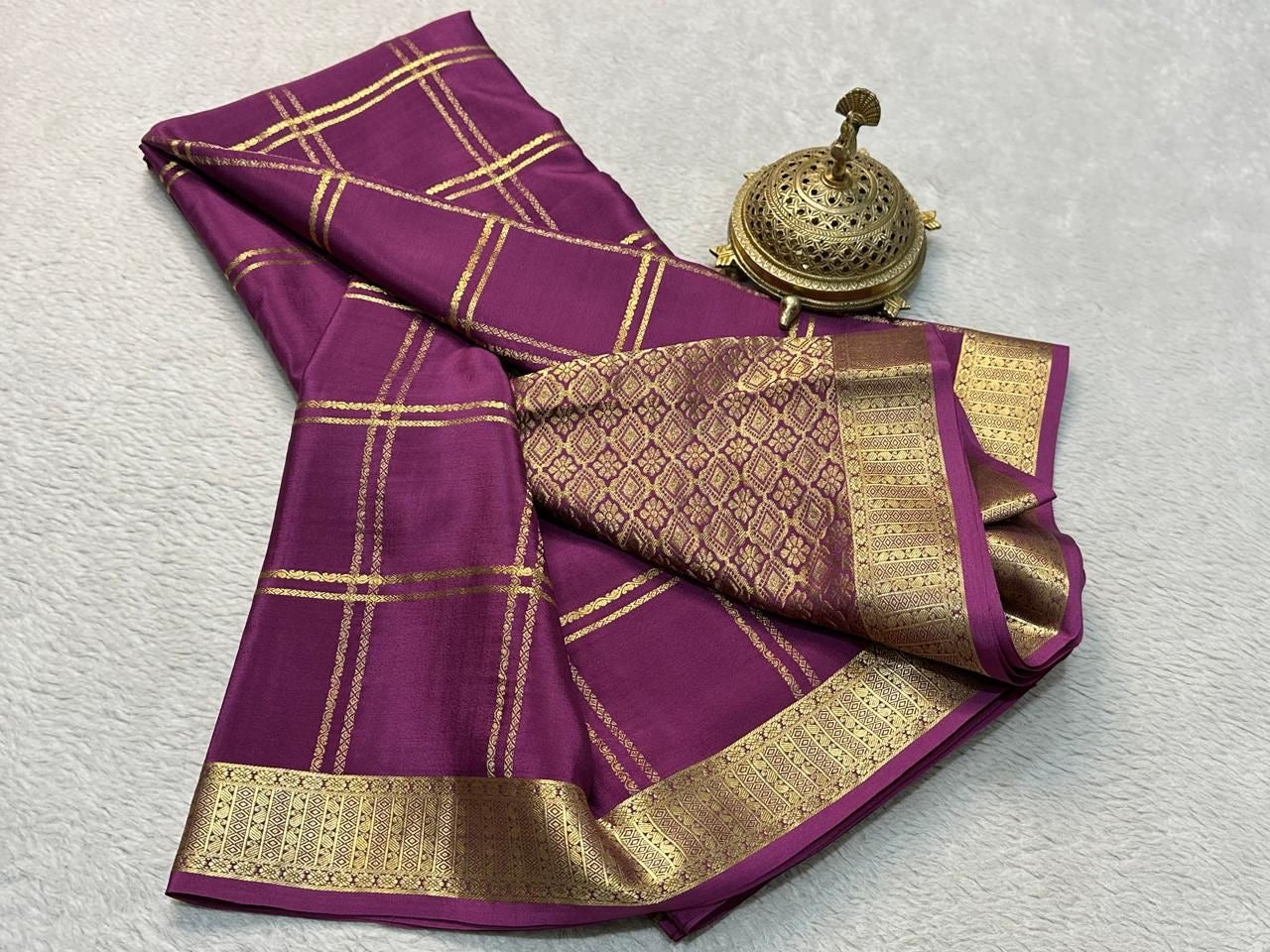 Classic Traditional by Icultuers: Exquisite Solid Hues with Grand Checks, Borders, and Pallus