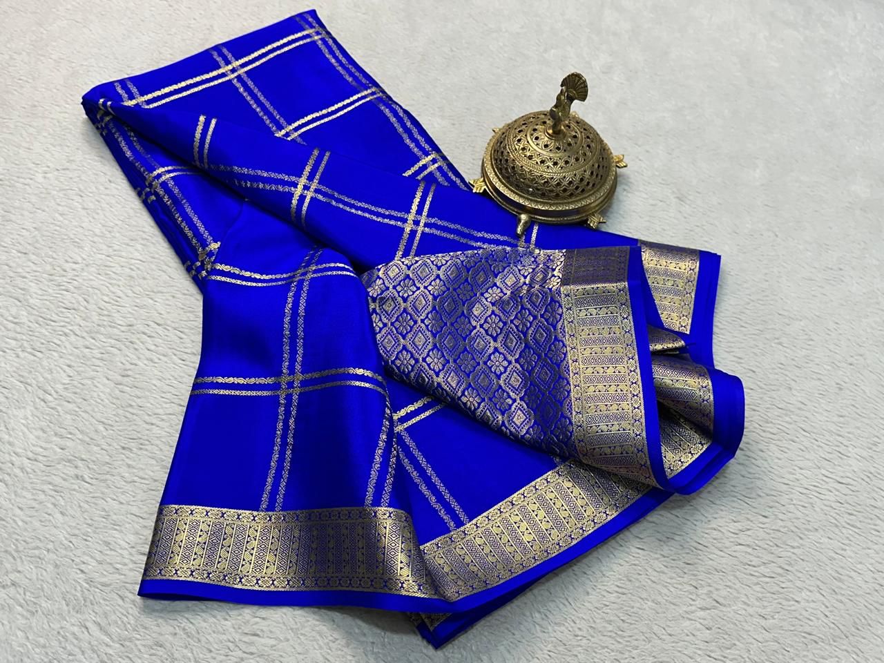 Classic Traditional by Icultuers: Exquisite Solid Hues with Grand Checks, Borders, and Pallus