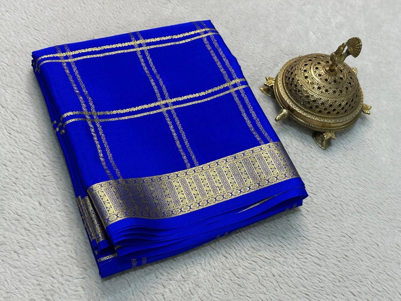 Classic Traditional by Icultuers: Exquisite Solid Hues with Grand Checks, Borders, and Pallus