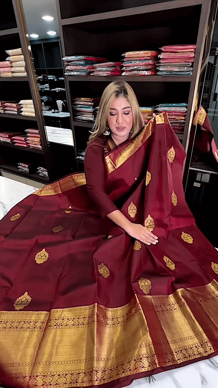 Eclat icultural Soft Banarasi Silk Saree With Flameboyant Blouse Piece