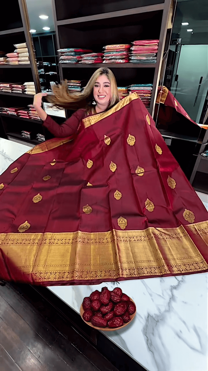 Eclat icultural Soft Banarasi Silk Saree With Flameboyant Blouse Piece
