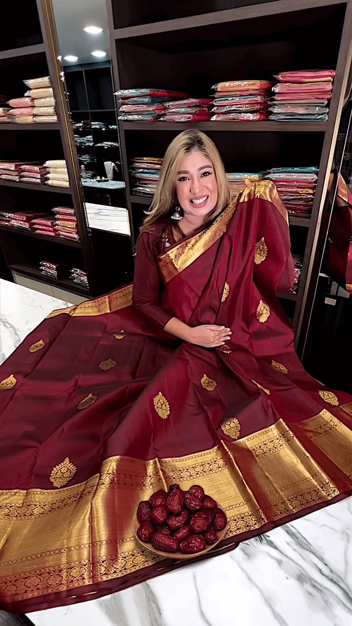 Eclat icultural Soft Banarasi Silk Saree With Flameboyant Blouse Piece