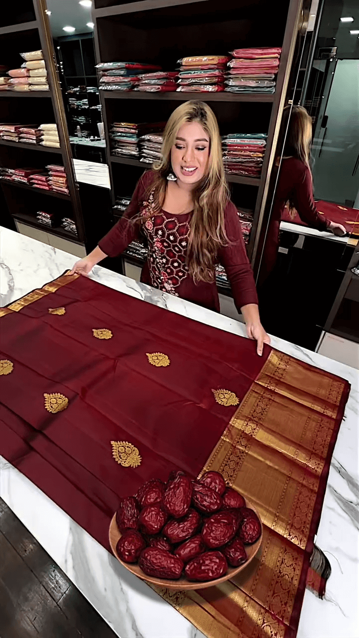 Eclat icultural Soft Banarasi Silk Saree With Flameboyant Blouse Piece