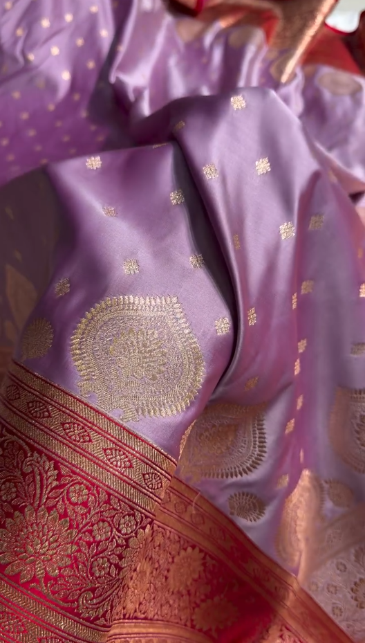 Royal icultural Satin Silk Saree with Exquisite Golden Zari Weaving