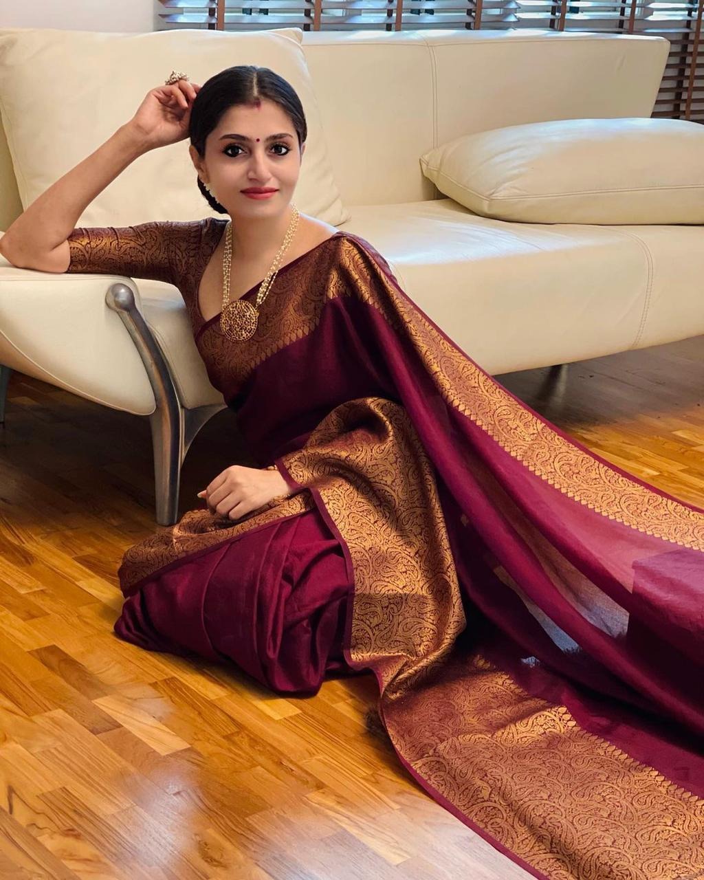 icultural Blue Soft Silk Saree with Silver Zari Border and Matching Blouse