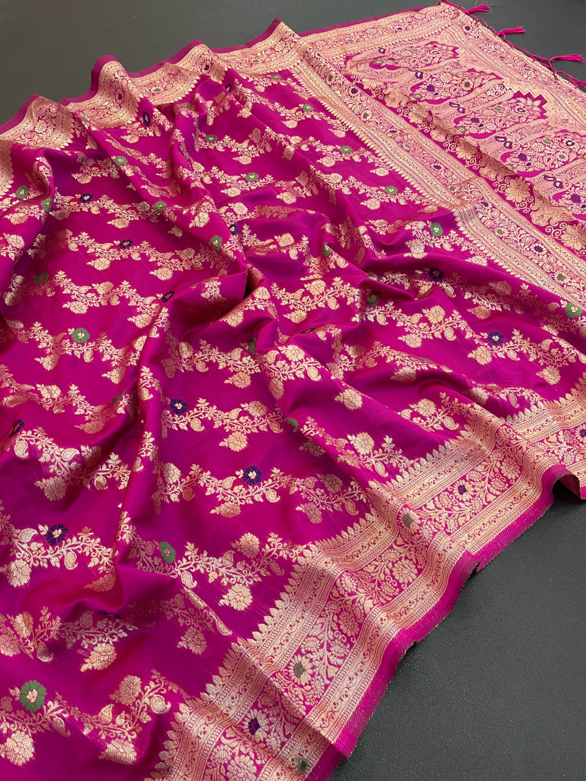 Elegant Banarasi Soft Silk by Icultuer for Wedding & Party Wear