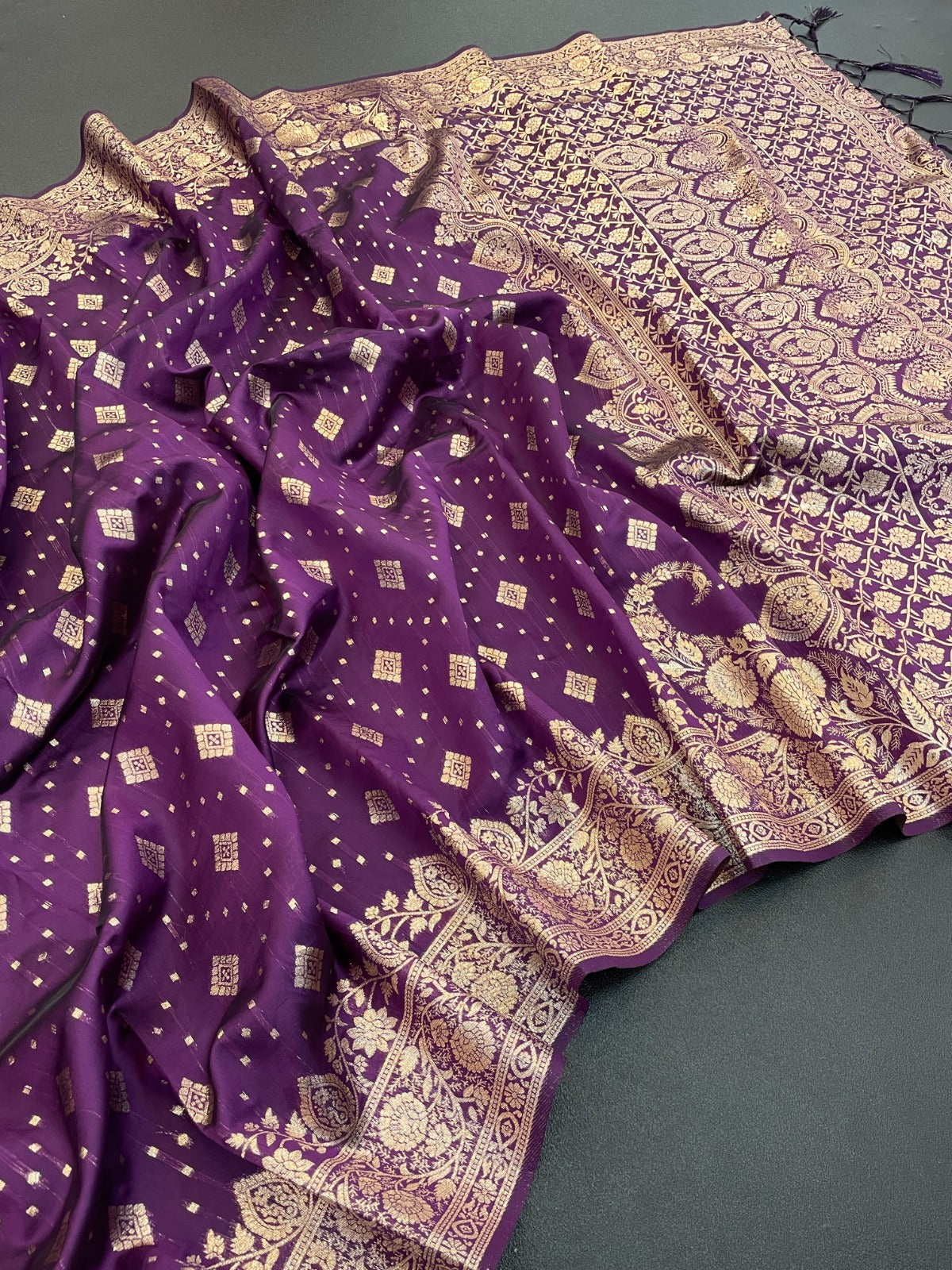 Royal Banarasi Silk by Icultuer with Meenakari Floral Design