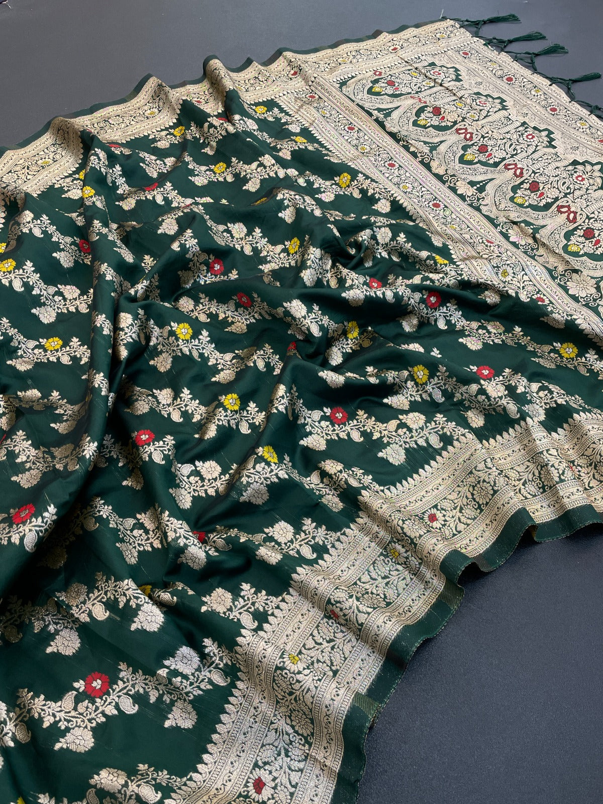 Soft Banarasi Silk by Icultuer with Intricate Meenakari Design