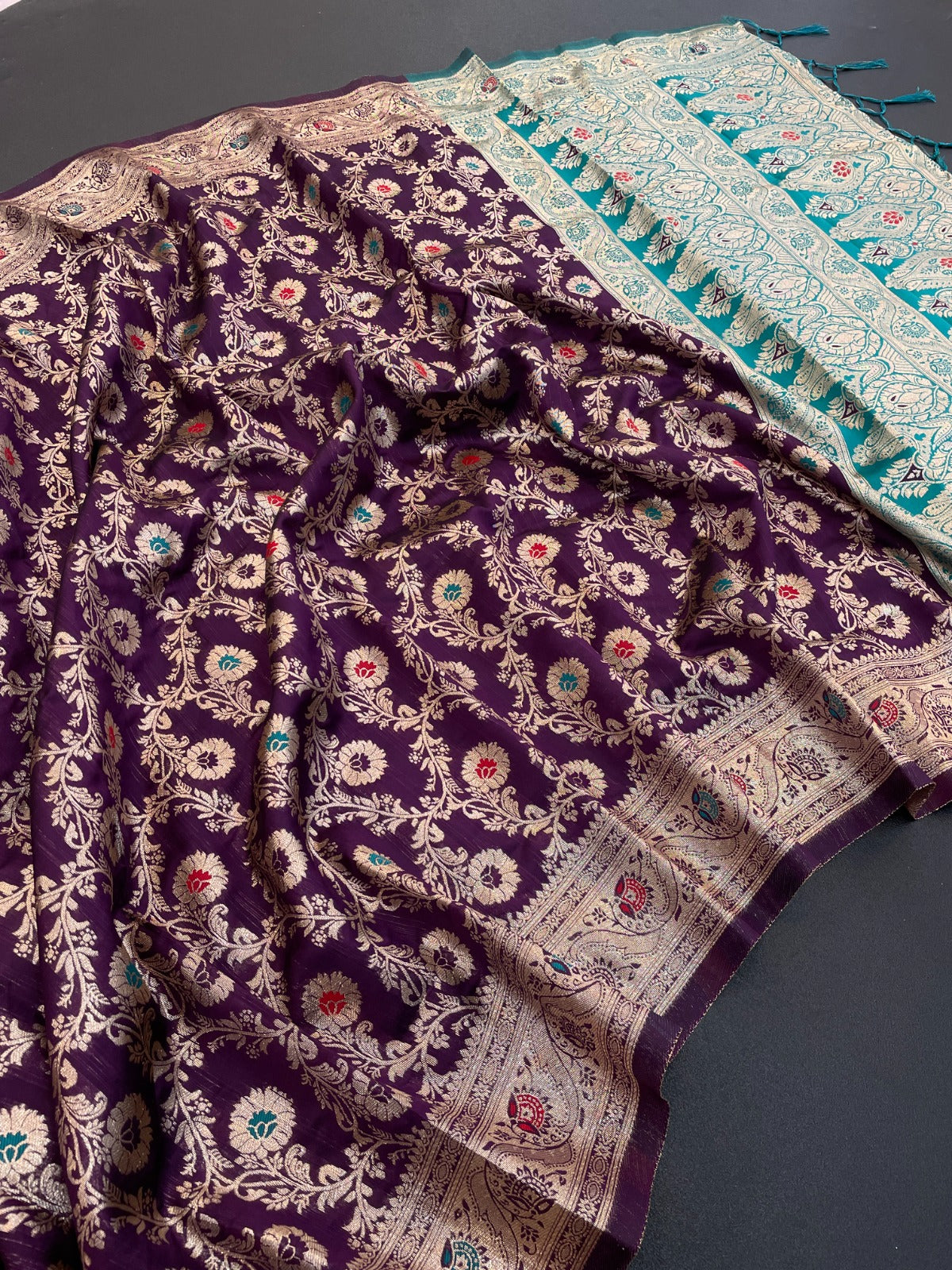 Banarasi Weave Soft Silk by Icultuer with Traditional Motifs