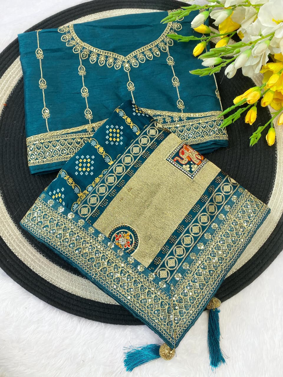 Party Wear Vichitra by Icultuer with Jharkan Detailing & Rich Look
