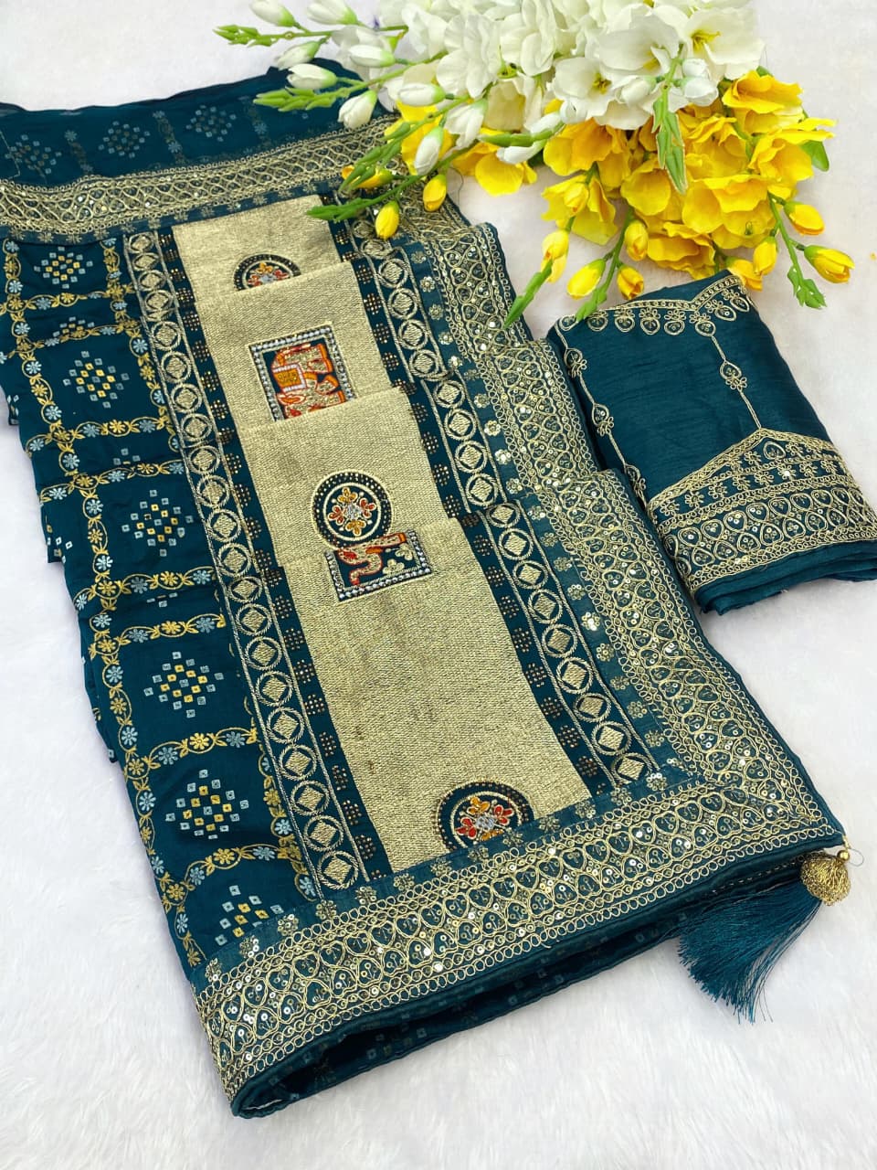 Party Wear Vichitra by Icultuer with Jharkan Detailing & Rich Look