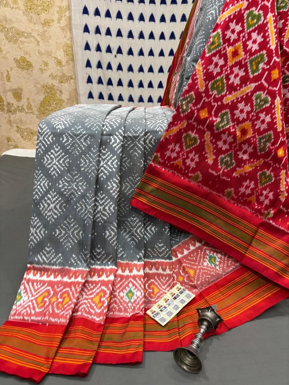 Premium Patola Silk by Icultuer Authentic Pochampally Ikat by Icultuer