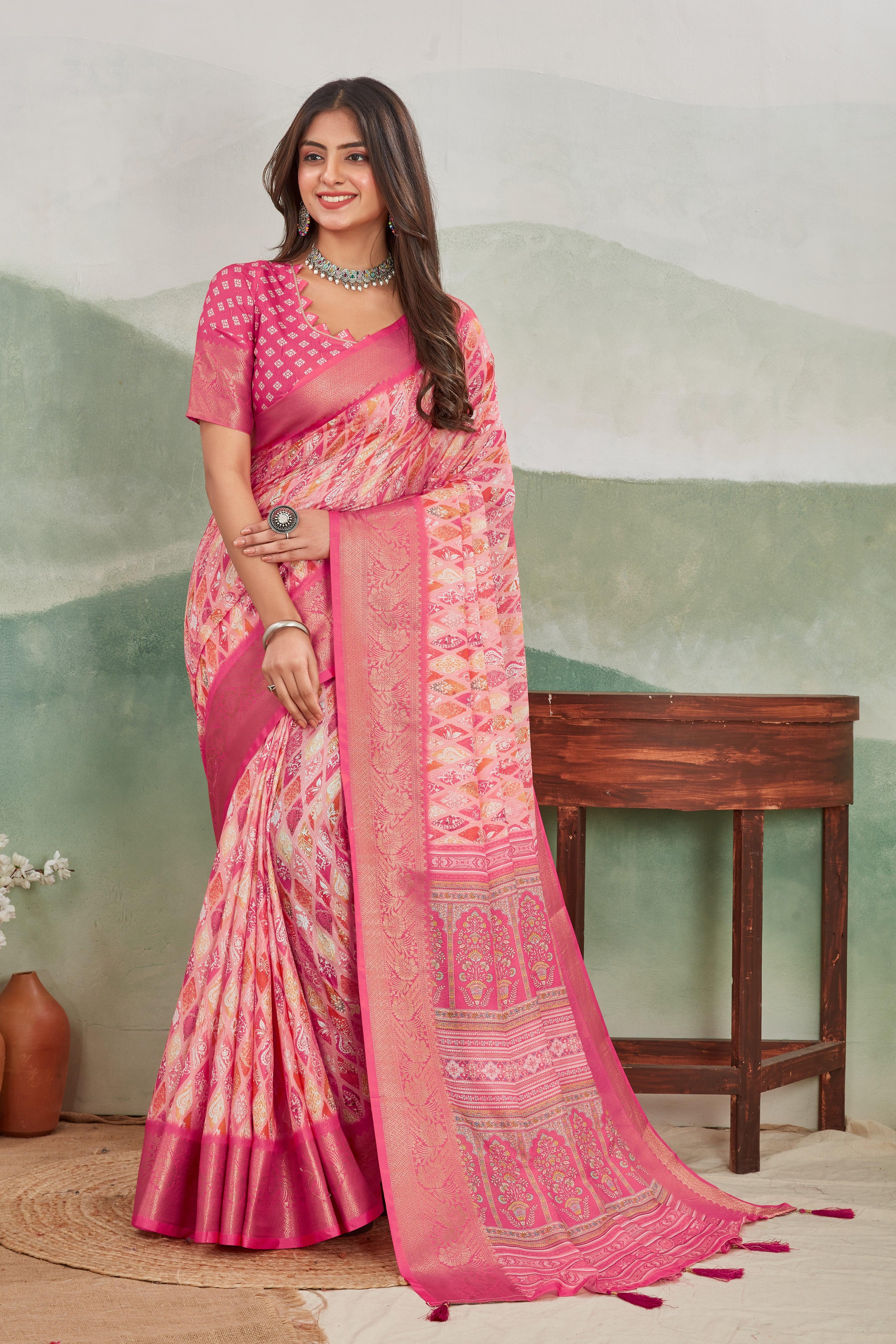 Elegant & Exclusive Viscose Khaadi Jute Sarees in Soft Silk Fabric