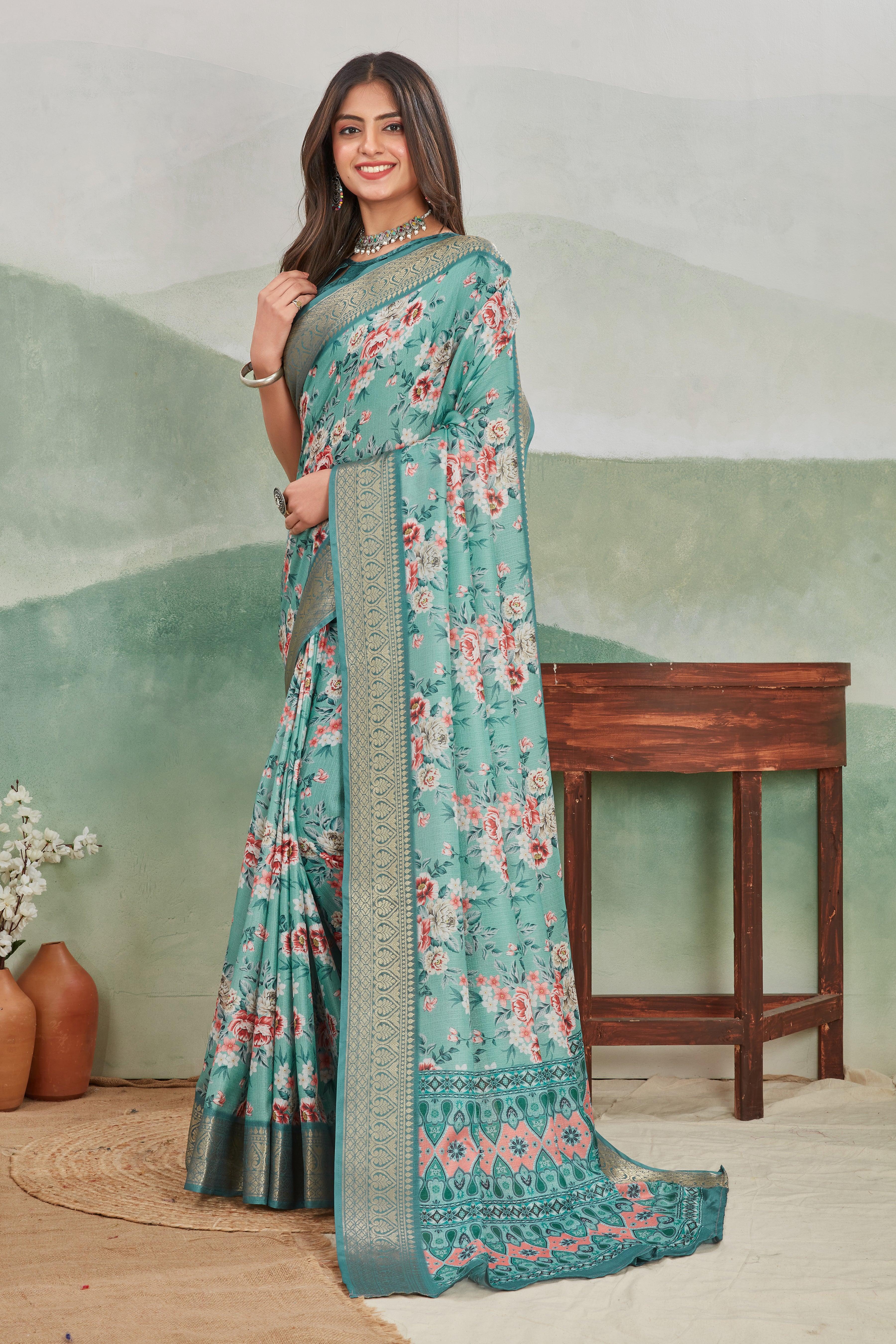 Experience the Luxury of Viscose Khaadi Jute Soft Silk Sarees