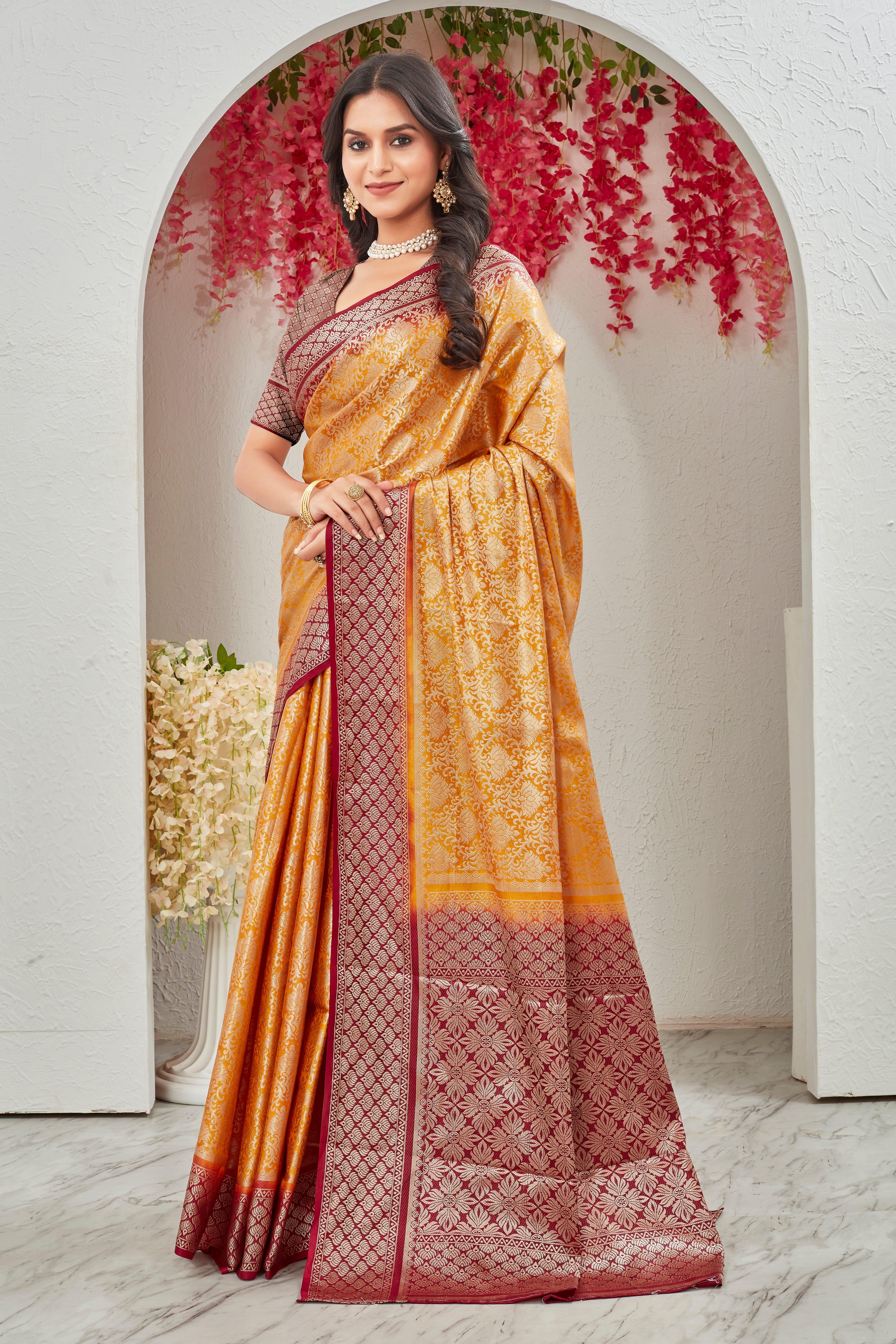 Ethereal Threads: Handwoven Brocade Mysore Silk