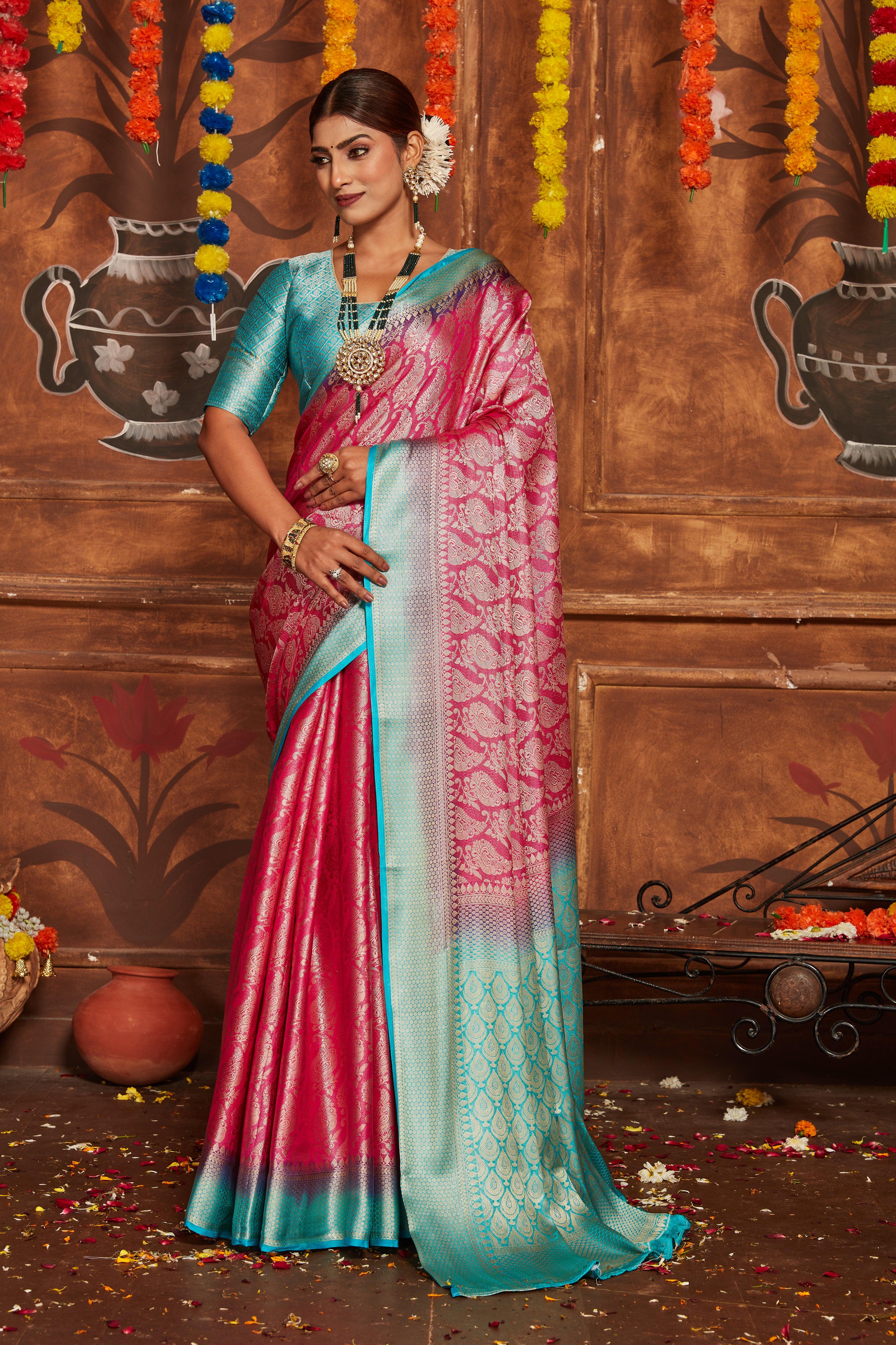 Draped in Grandeur: Zari-Embellished Silk Sarees
