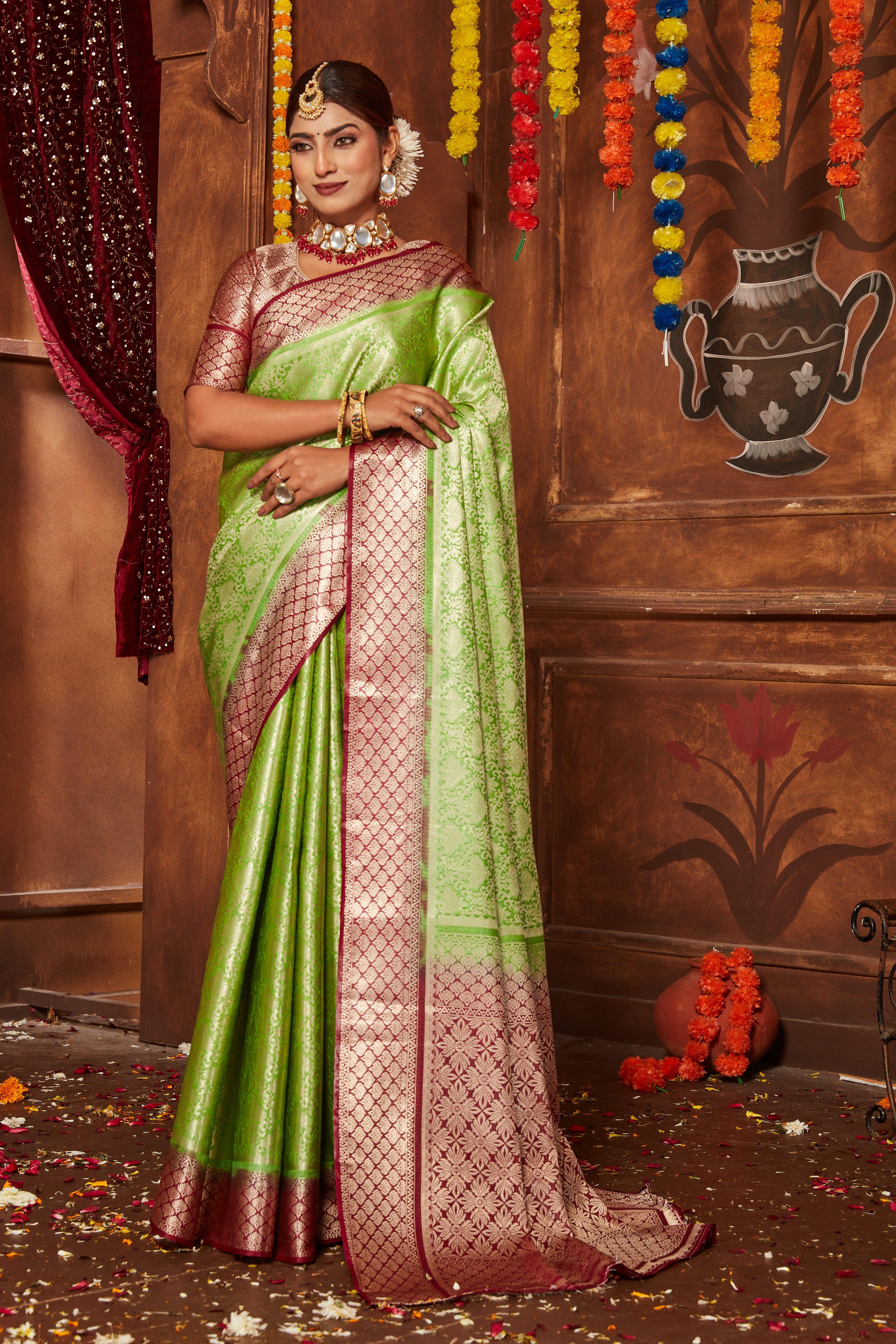 Grand Weaves: Zari-Enriched Silk Creations