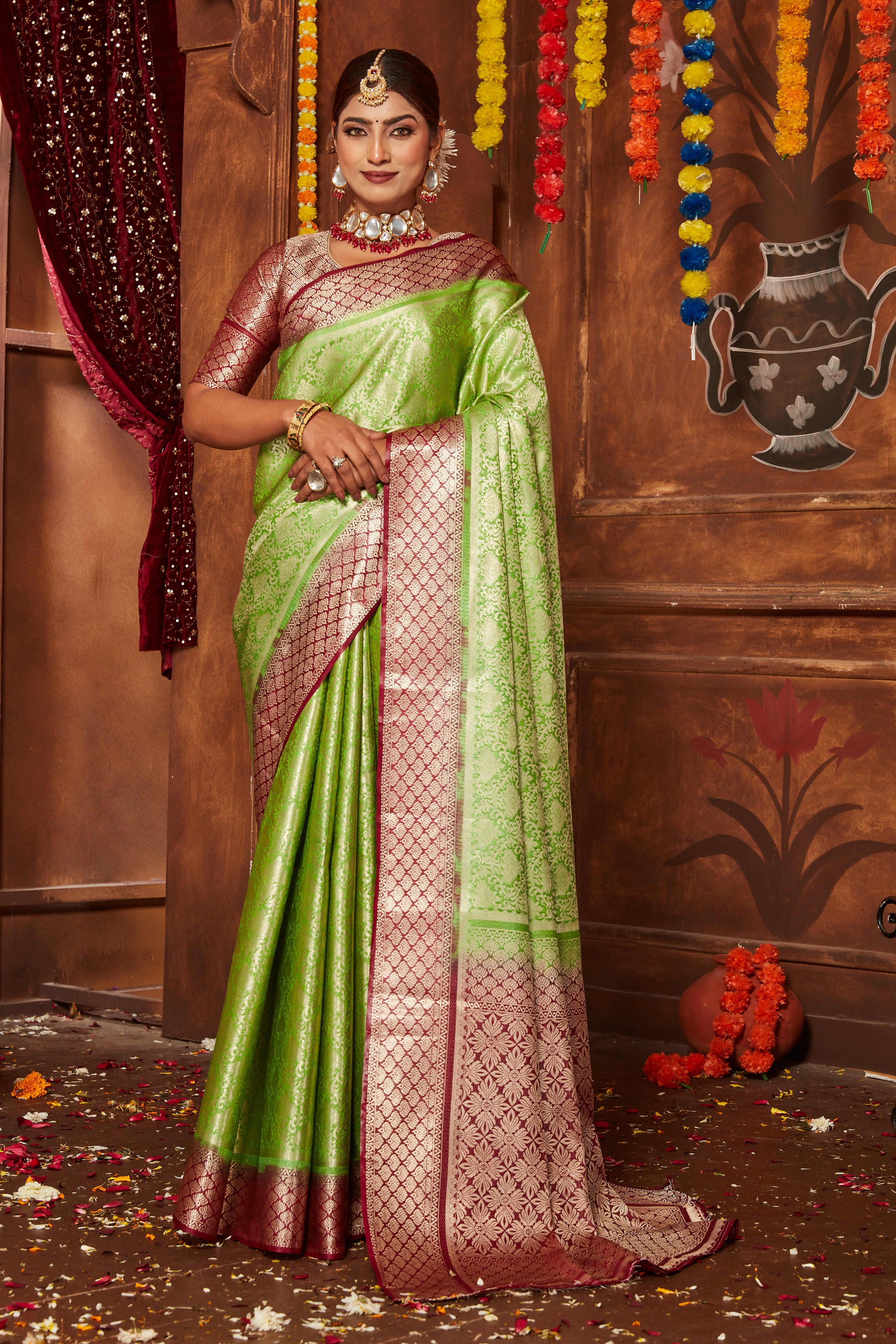 Grand Weaves: Zari-Enriched Silk Creations