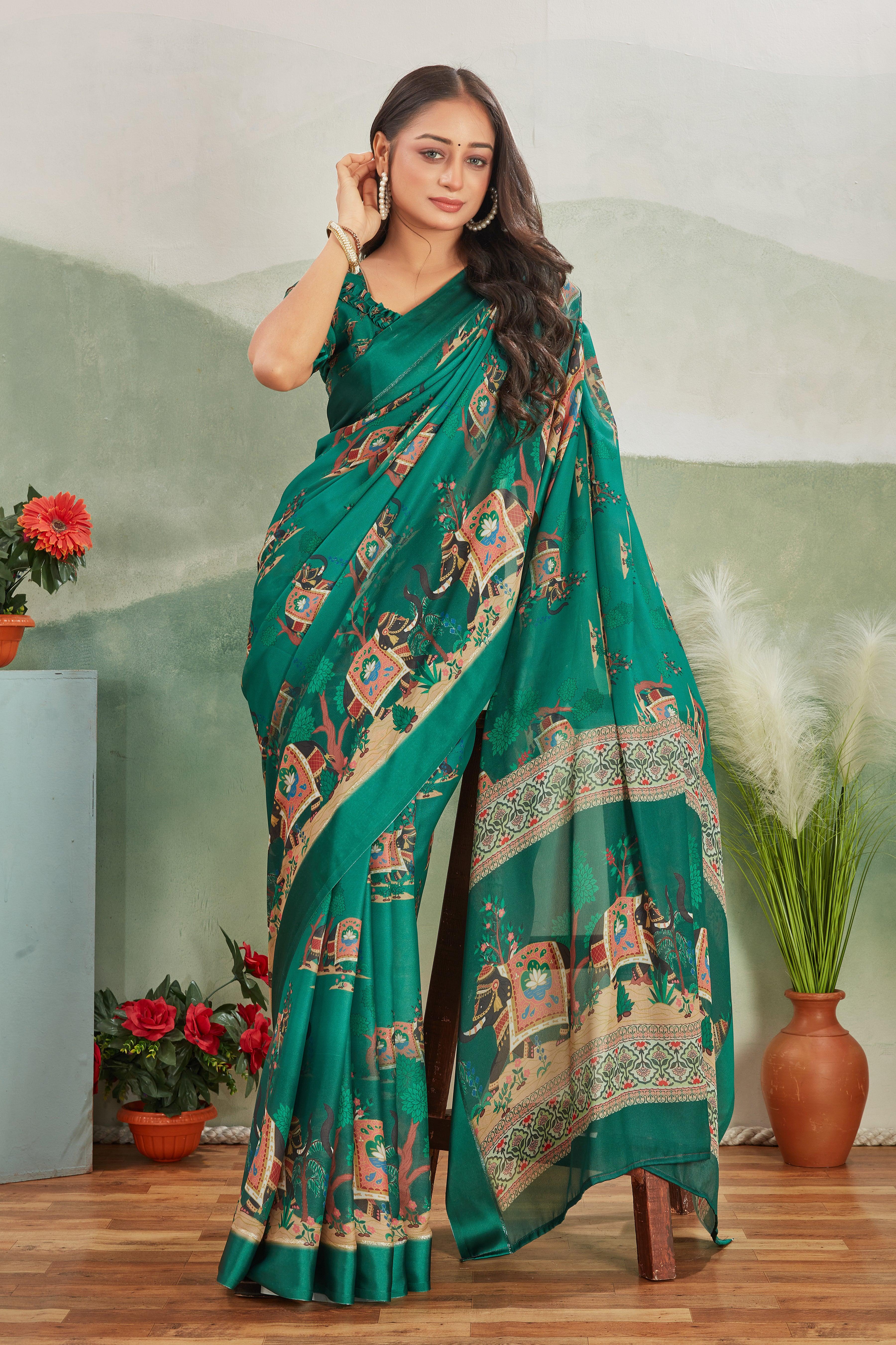 Tradition Revamped: Mysore Silk with Intricate Pallu and Viscose Satin Borders