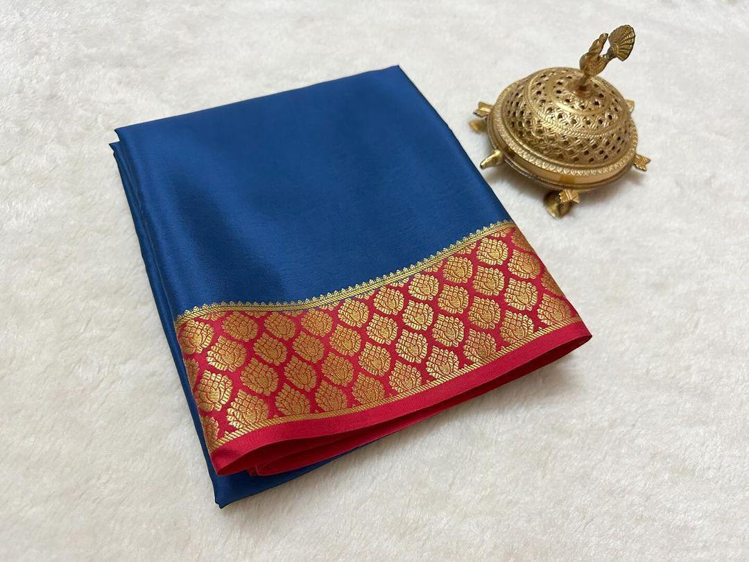 Gilded Grace: Mysore Silk with Grand Border Detailing