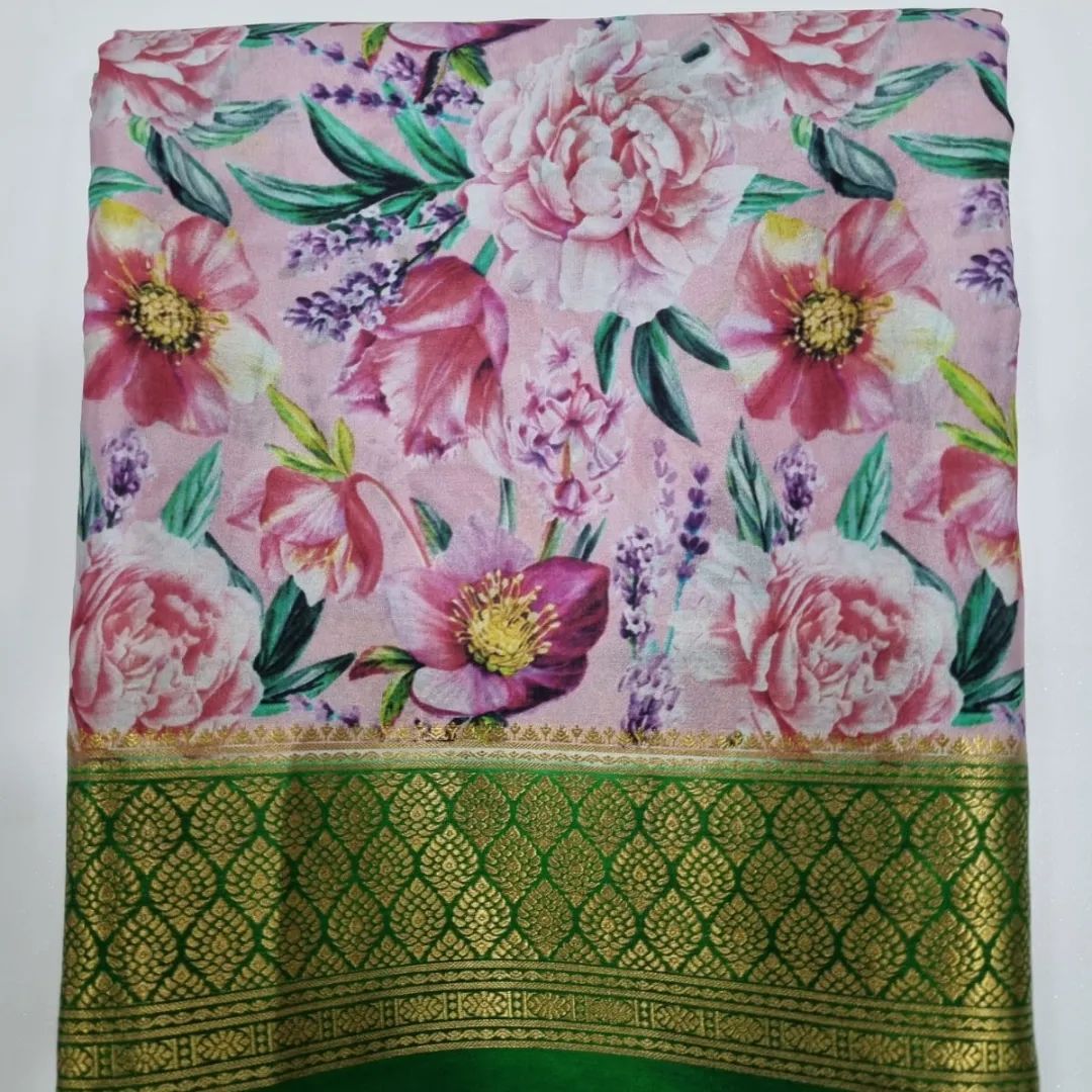 Elegant Kalamkari Digital Print Saree with Zari Border