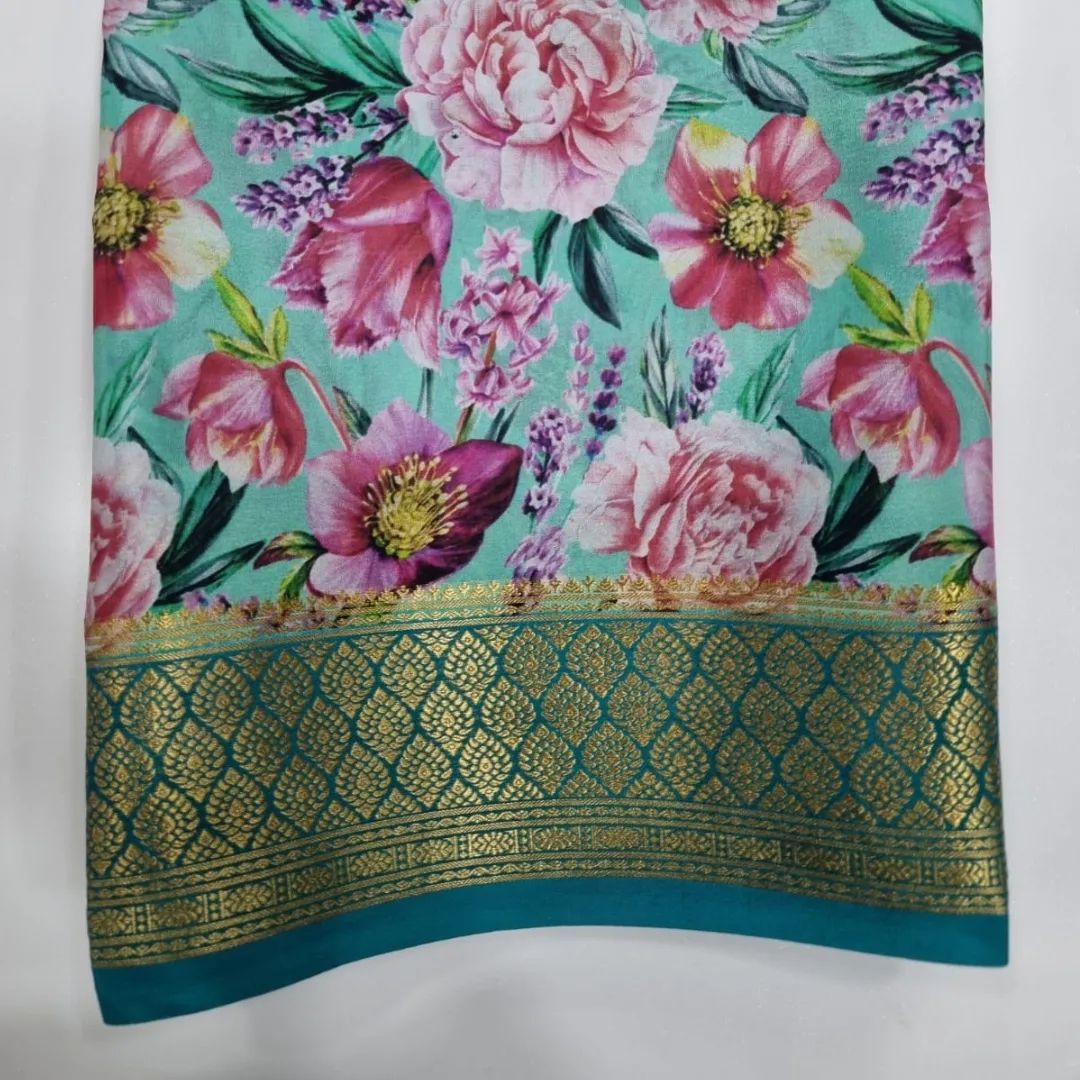Elegant Kalamkari Digital Print Saree with Zari Border