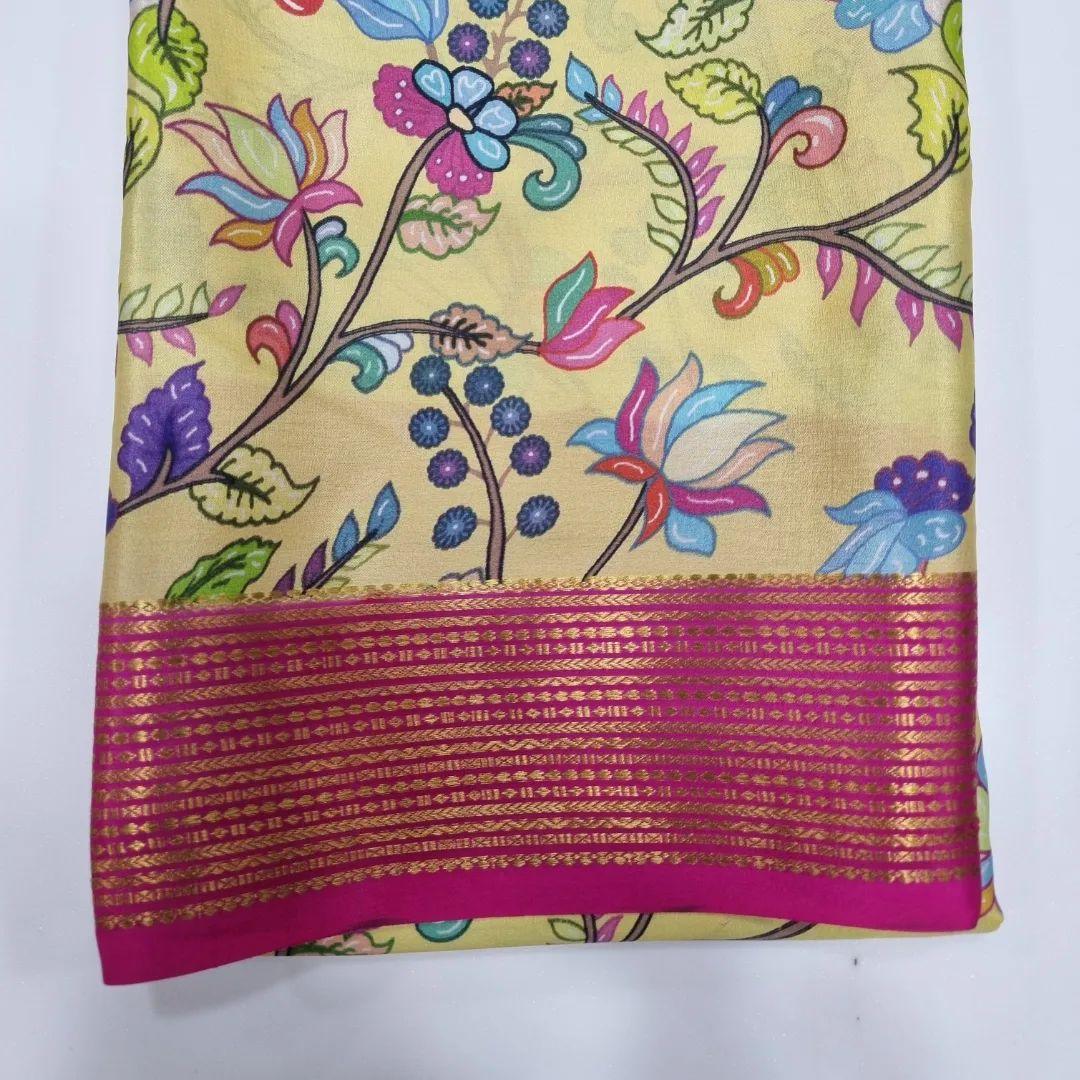 Art in Silk: Mysore Crepe Saree with Exquisite Prints
