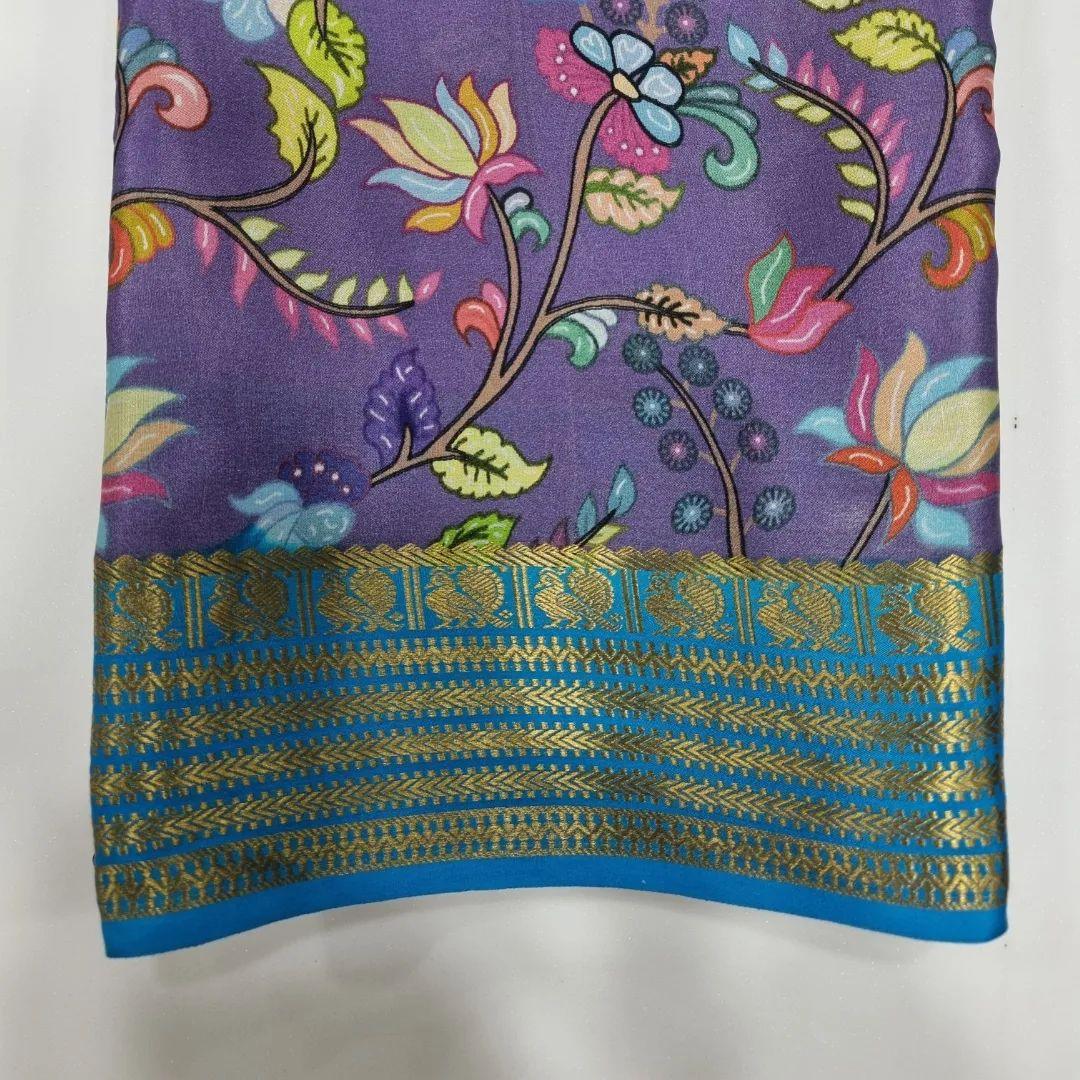 Graceful Prints: Pure Mysore Crepe Silk Saree