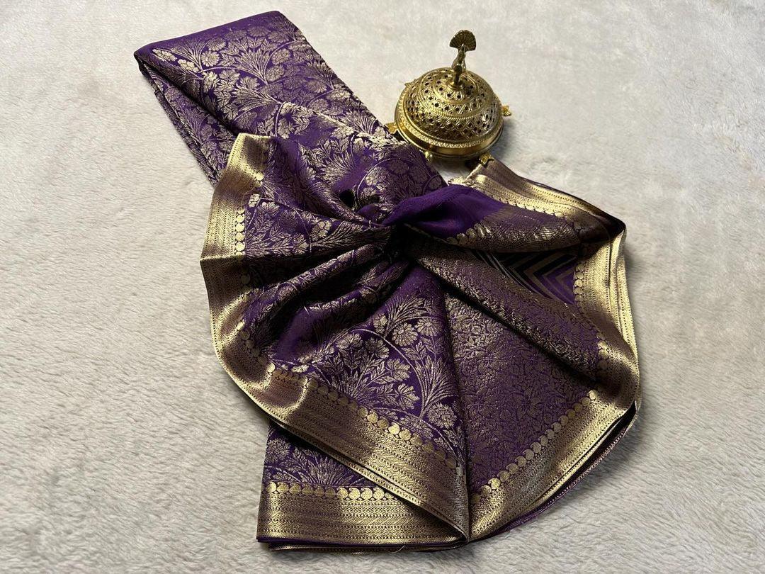 Shop the Elegance: Pure Brocade Mysore Silk Saree Collection